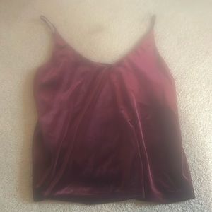 Velvet spaghetti strap tank top